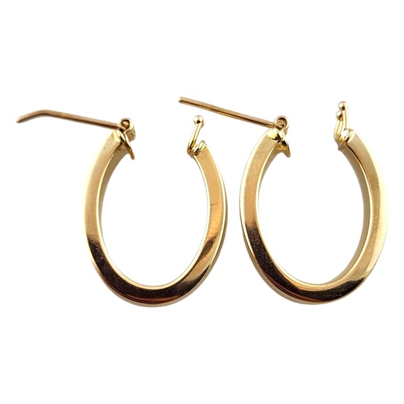 14 Karat Yellow Gold Oval Hoop Earrings #18502 - Picture 6 of 8